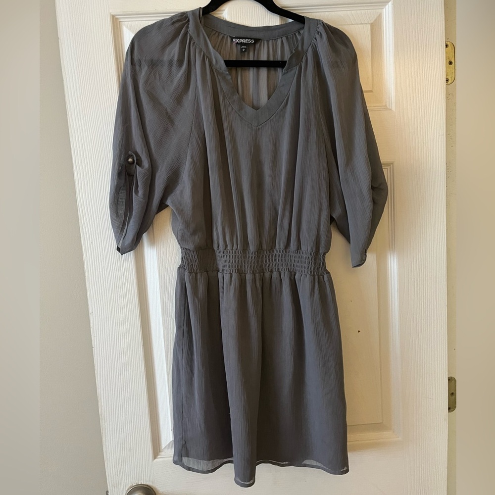 Express Gray V-Neck Dress - Picture 1 of 1